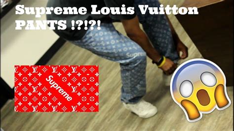 supreme louis vuitton track pants fake red